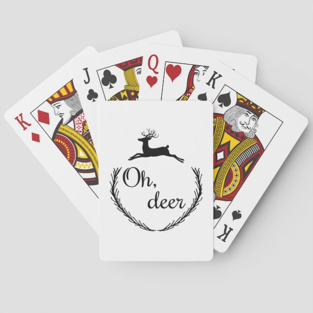 Oh Hirsch Lustiges Design  Spielkarten (Rückseite)