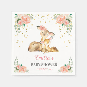 Oh Hirsch Mama Baby Blumen Mädchen Dusche Sprinkle Serviette