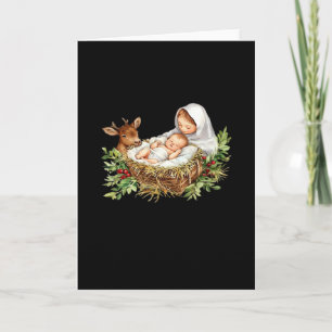 Oh Hirsch Mary Krippenszene Weihnachten Jesus  Karte