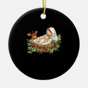 Oh Hirsch Mary Krippenszene Weihnachten Jesus Keramik Ornament