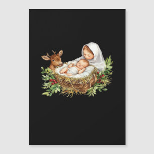 Oh Hirsch Mary Krippenszene Weihnachten Jesus   Magnetkarte