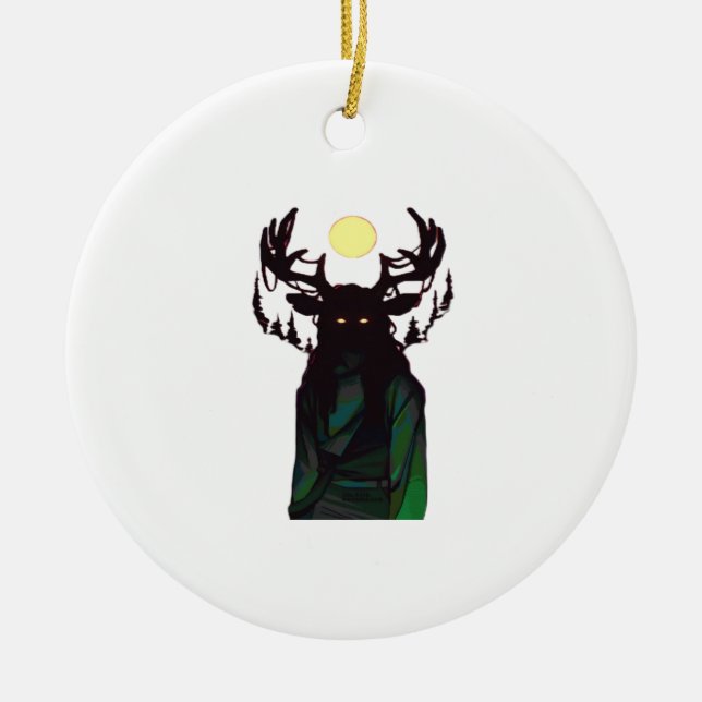 Oh Hirsch Minimal Design Schmuck Keramik Ornament (Vorne)