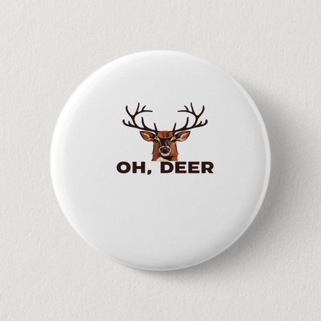 Oh Hirsch Modernes Sauberes Design  Button (Vorderseite)