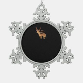 Oh Hirsch Oh Schreck Retro-Klassiker-Stil Schneeflocken Zinn-Ornament