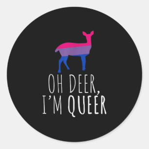 Oh Hirsch Queer Bisexueller Stolz Schwuler Lesbisc Runder Aufkleber