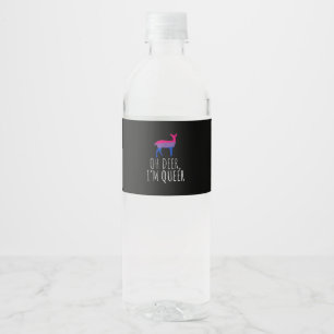 Oh Hirsch Queer Bisexueller Stolz Schwuler Lesbisc Wasserflaschenetikett