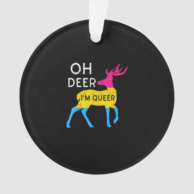 Oh Hirsch Queer Farbige Pride-Flagge-Feier Ornament (Vorderseite)