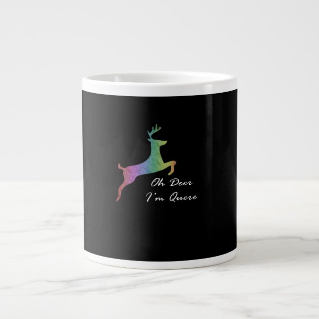 Oh Hirsch Queer Lustiger Wortwitz LGBT Pride-Feier Jumbo-Tasse (Vorderseite)