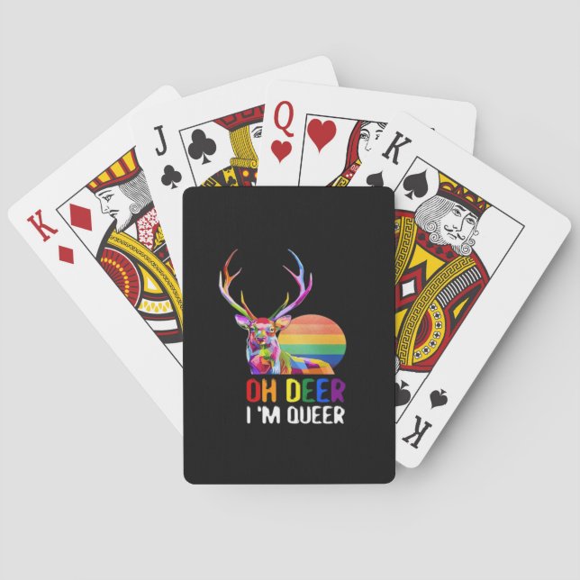 Oh Hirsch Queer Minimaler Moderner Stil  Spielkarten (Rückseite)