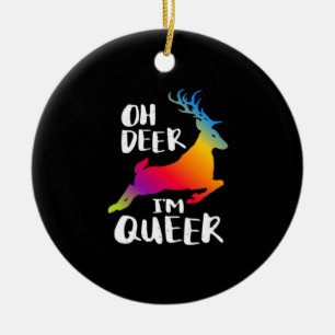 Oh Hirsch Queer Pride Minimale KunstformOrnament Keramik Ornament