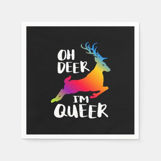 Oh Hirsch Queer Pride Minimalistischer Künstlerisc Serviette (Vorderseite)