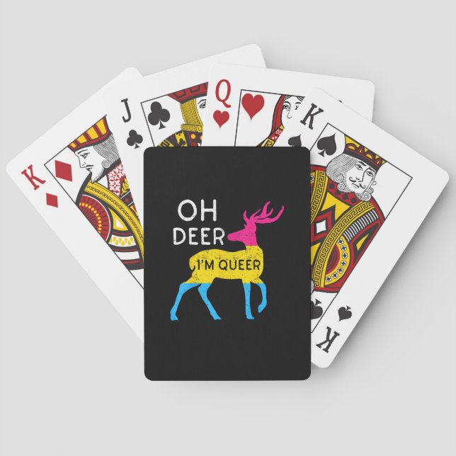 Oh Hirsch Queere Farbige Pride-Flaggen-Feier  Spielkarten (Rückseite)
