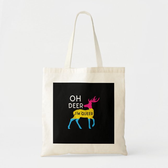 Oh Hirsch Queere Farbige Pride-Flaggen-Feier Tragetasche (Vorne)