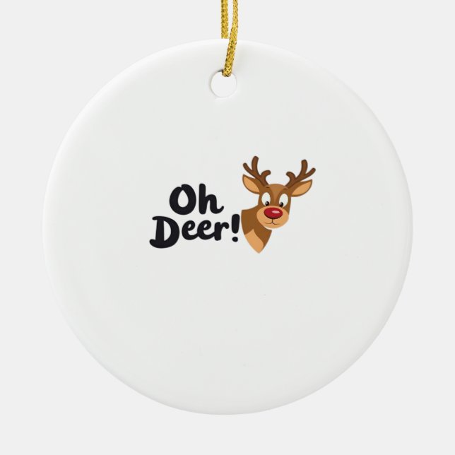 Oh Hirsch Sauberes Minimal Sehendes Ornament (Vorne)
