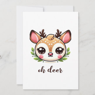 Oh Hirsch Süßer Hirsch Minimal Design Feiertagskarte