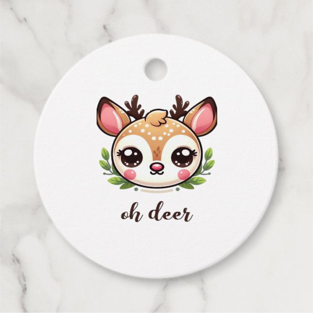 Oh Hirsch Süßer Hirsch Minimal Design Geschenkanhänger (Vorderseite)