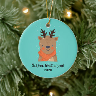 Oh Hirsch, was für ein Jahr, Funny 2020 Weihnacht Keramik Ornament