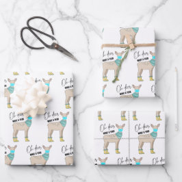 Oh, Hirsch, was für ein Jahr Papier-Blätter umhüll Geschenkpapier Set