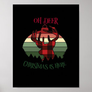 Oh Hirsch Weihnachten ist da Fröhliche Ästhetik Poster