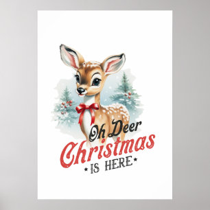 Oh Hirsch Weihnachten ist da Vintage Poster