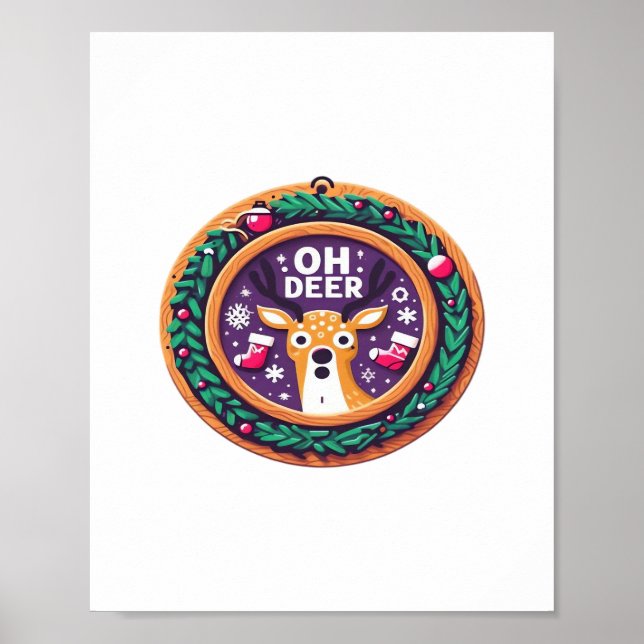 Oh Hirsch Weihnachtsfest Design  Poster (Vorne)
