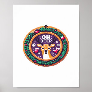 Oh Hirsch Weihnachtsfest Design Poster
