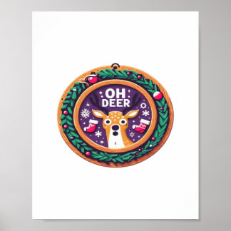 Oh Hirsch Weihnachtsfestive Festtagsdesign Poster