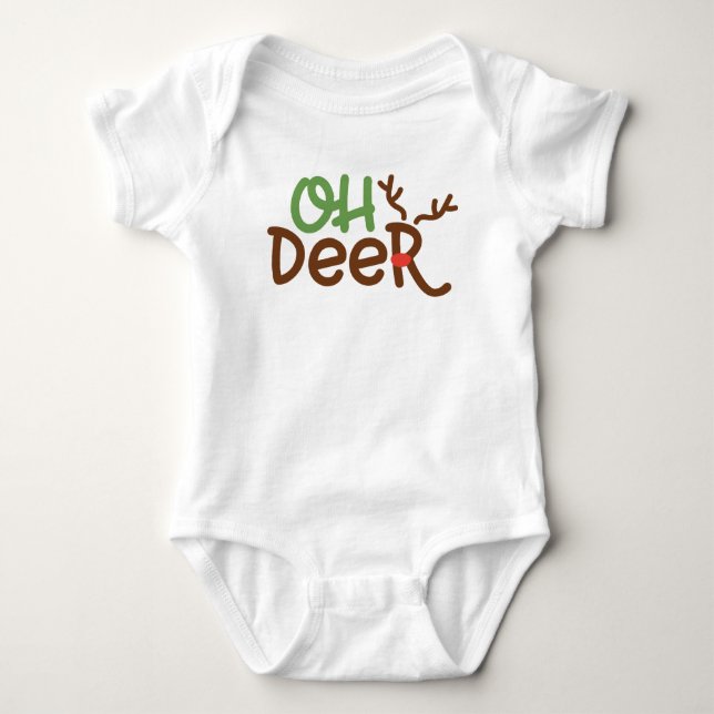 Oh Hirsch Weihnachtskinderanzug Baby Strampler (Vorderseite)