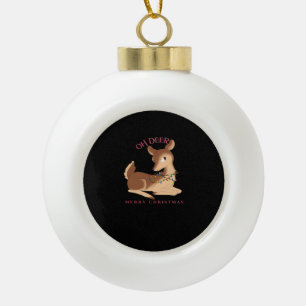 Oh Hirsch Weihnachtsmodernes Design Keramik Kugel-Ornament