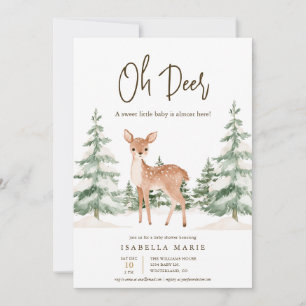 Oh Hirsch Winter Baby Shower Einladung