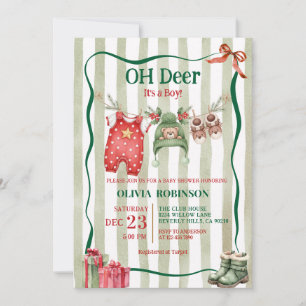 Oh Hirsch Winter Wäscheleine Baby Shower Einladung