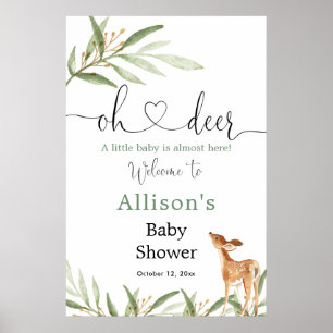 Oh Hirsche, geschlechtsneutrale Babydusche Poster