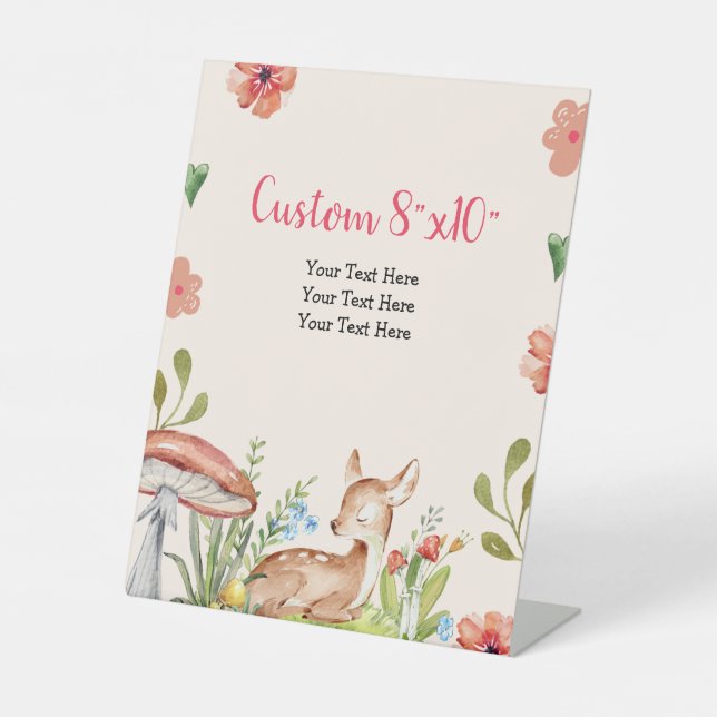 Oh, Hirsche Party Dekorationen benutzerdefinierten Sockelschild (Vorderseite)