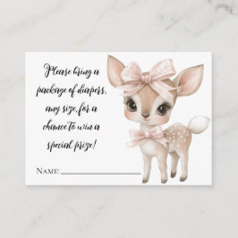 Oh Hirsche, sie ist fast hier Diaper Raffle Card Begleitkarte