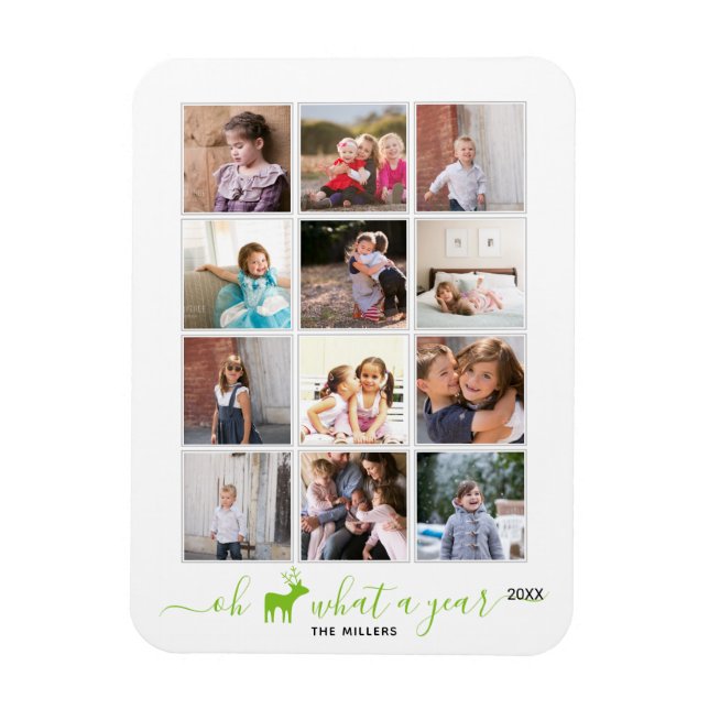 Oh Hirsche, was ein Jahr in Überprüfung Foto Colla Magnet (Vertikal)