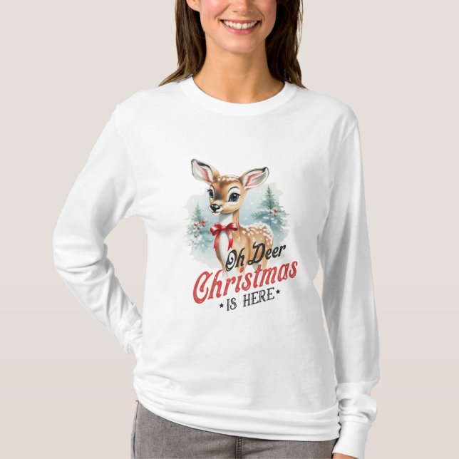 Oh, Hirsche Weihnachten ist hier T-Shirt (Vorderseite)