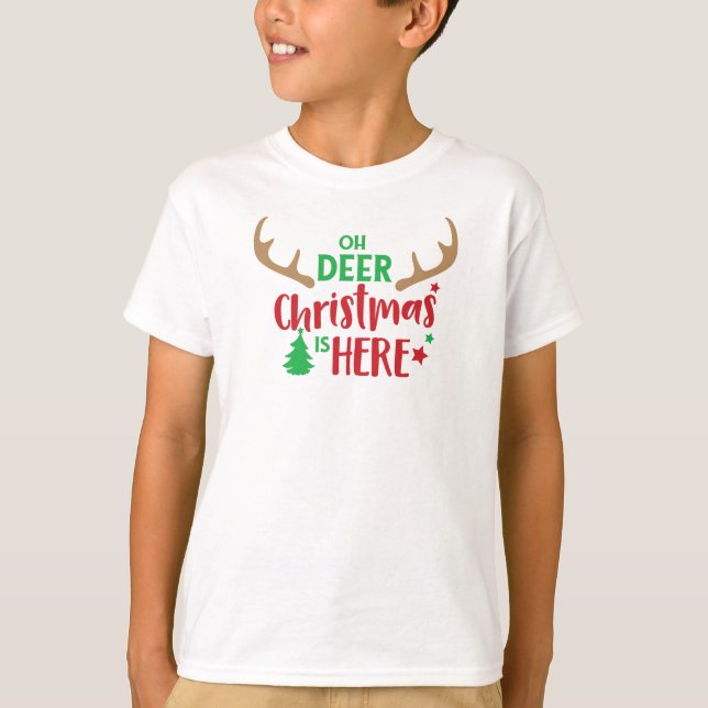 Oh, Hirschweihnachtsfest ist hier, Weihnachtsbaum, T-Shirt (Vorderseite)