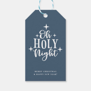 Oh Holy Night Blue Holiday Geschenktasten Geschenkanhänger