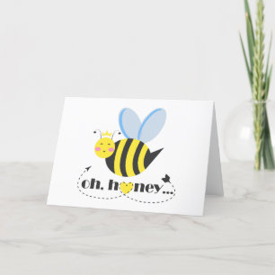 Oh Honey Valentines Queen Bee Charakter mit Tiara Dankeskarte