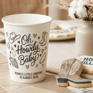 Oh Howdy Baby Cowboy Baby Shower Papierbecher