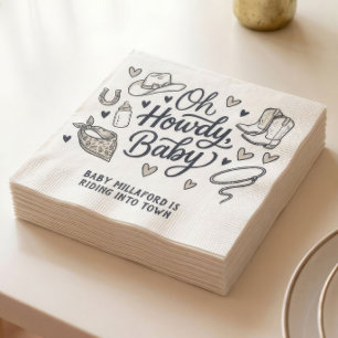 Oh Howdy Baby Cowboy Baby Shower Servietten West