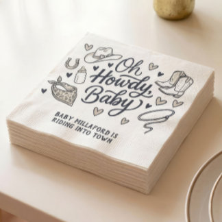 Oh Howdy Baby Cowboy Baby Shower Servietten | West