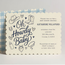 Oh Howdy Cowboy Baby Shower Einladung Western