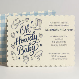 Oh Howdy Cowboy Baby Shower Einladung Western