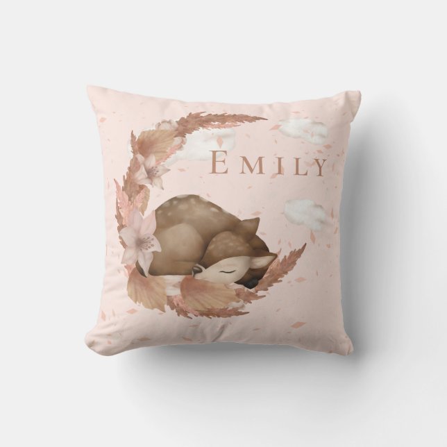 Oh, hübscher Hirsch und Wolken Stars Kinderzimmer- Kissen (Vorderseite)