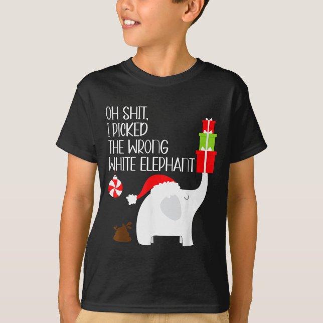 Oh I Cked The Wrong White Elephant Ugly Christmas  T-Shirt (Vorderseite)