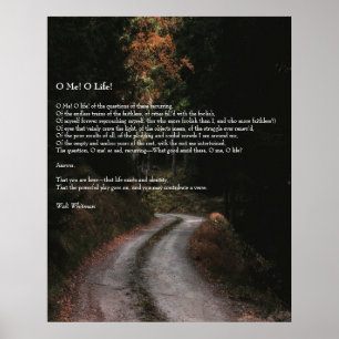 Oh, ich! Oh, das Leben! Walt Whitman Poem Wooded R Poster