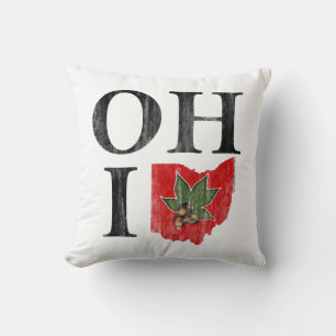 OH IO Typografische Ohio Vintag Red Buckeye Nut Kissen