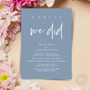 Oh ja, das taten wir, Hochzeitsempfang Dinner Danc Einladung