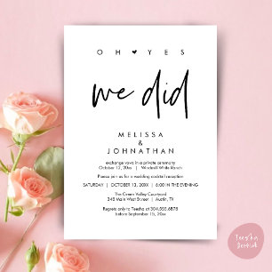 Oh ja, das taten wir, Hochzeitsempfang Dinner Danc Einladung